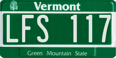 VT license plate LFS117