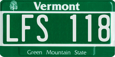 VT license plate LFS118
