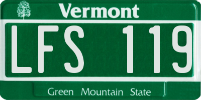 VT license plate LFS119