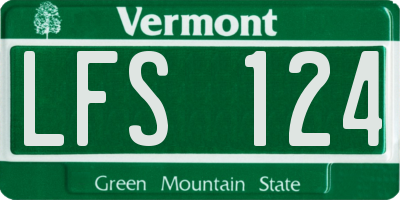 VT license plate LFS124