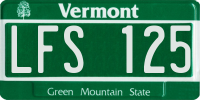 VT license plate LFS125