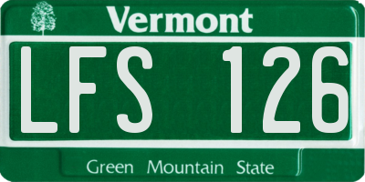 VT license plate LFS126