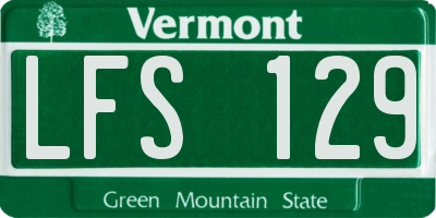 VT license plate LFS129