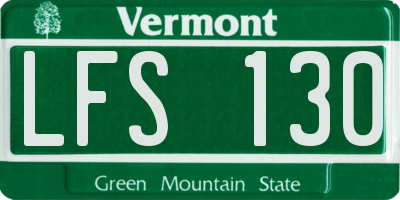 VT license plate LFS130