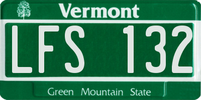 VT license plate LFS132