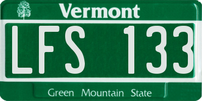 VT license plate LFS133
