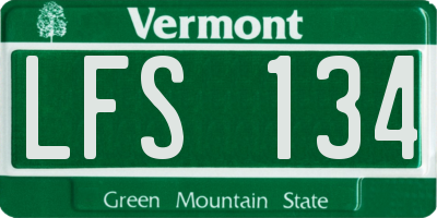 VT license plate LFS134
