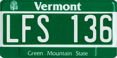 VT license plate LFS136