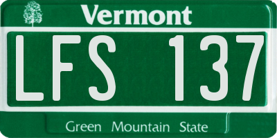 VT license plate LFS137
