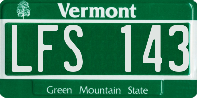 VT license plate LFS143