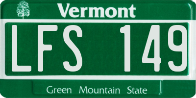 VT license plate LFS149