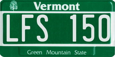 VT license plate LFS150