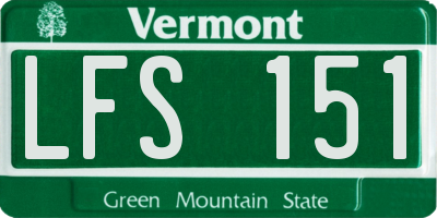 VT license plate LFS151