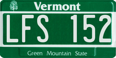 VT license plate LFS152