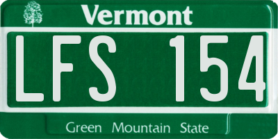 VT license plate LFS154
