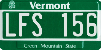 VT license plate LFS156