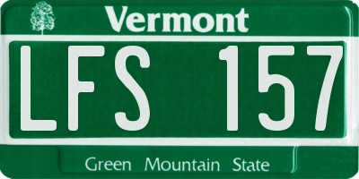 VT license plate LFS157