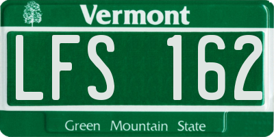 VT license plate LFS162
