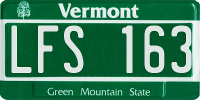 VT license plate LFS163