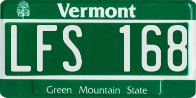 VT license plate LFS168