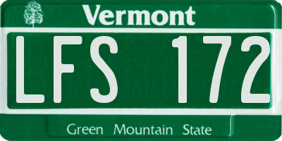 VT license plate LFS172