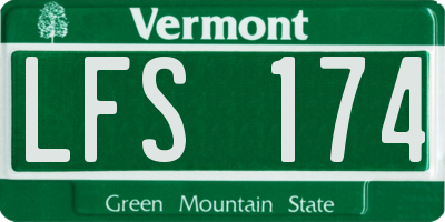 VT license plate LFS174