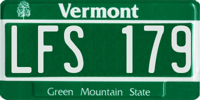 VT license plate LFS179