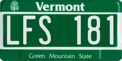 VT license plate LFS181