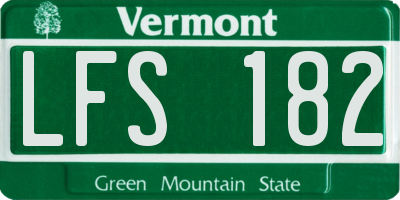VT license plate LFS182