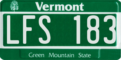 VT license plate LFS183