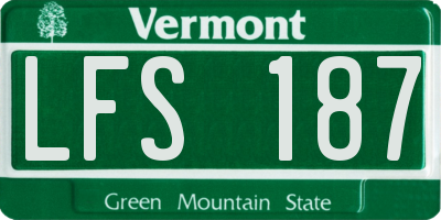 VT license plate LFS187