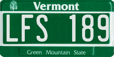 VT license plate LFS189
