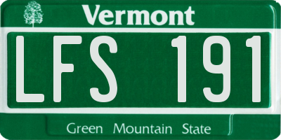 VT license plate LFS191