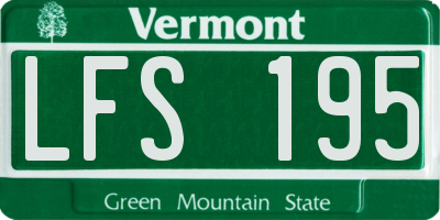 VT license plate LFS195