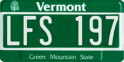 VT license plate LFS197