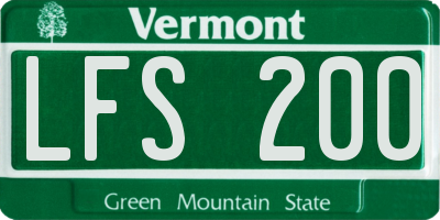 VT license plate LFS200