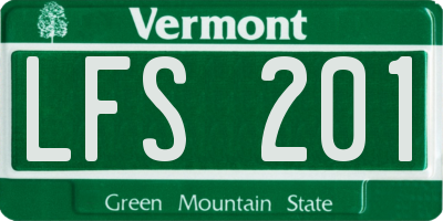 VT license plate LFS201
