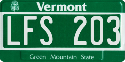 VT license plate LFS203