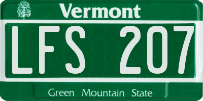 VT license plate LFS207