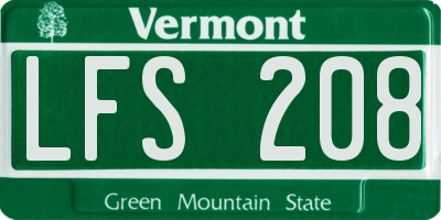 VT license plate LFS208