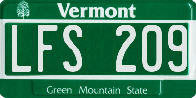 VT license plate LFS209