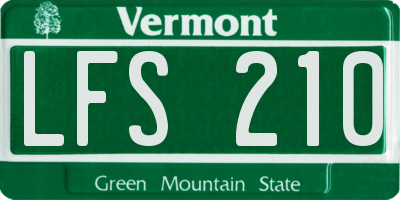 VT license plate LFS210