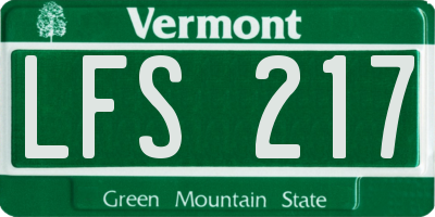 VT license plate LFS217