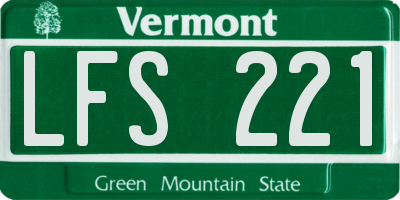 VT license plate LFS221