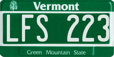 VT license plate LFS223