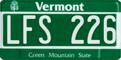 VT license plate LFS226