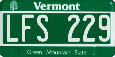 VT license plate LFS229