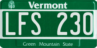 VT license plate LFS230
