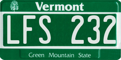 VT license plate LFS232