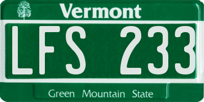 VT license plate LFS233